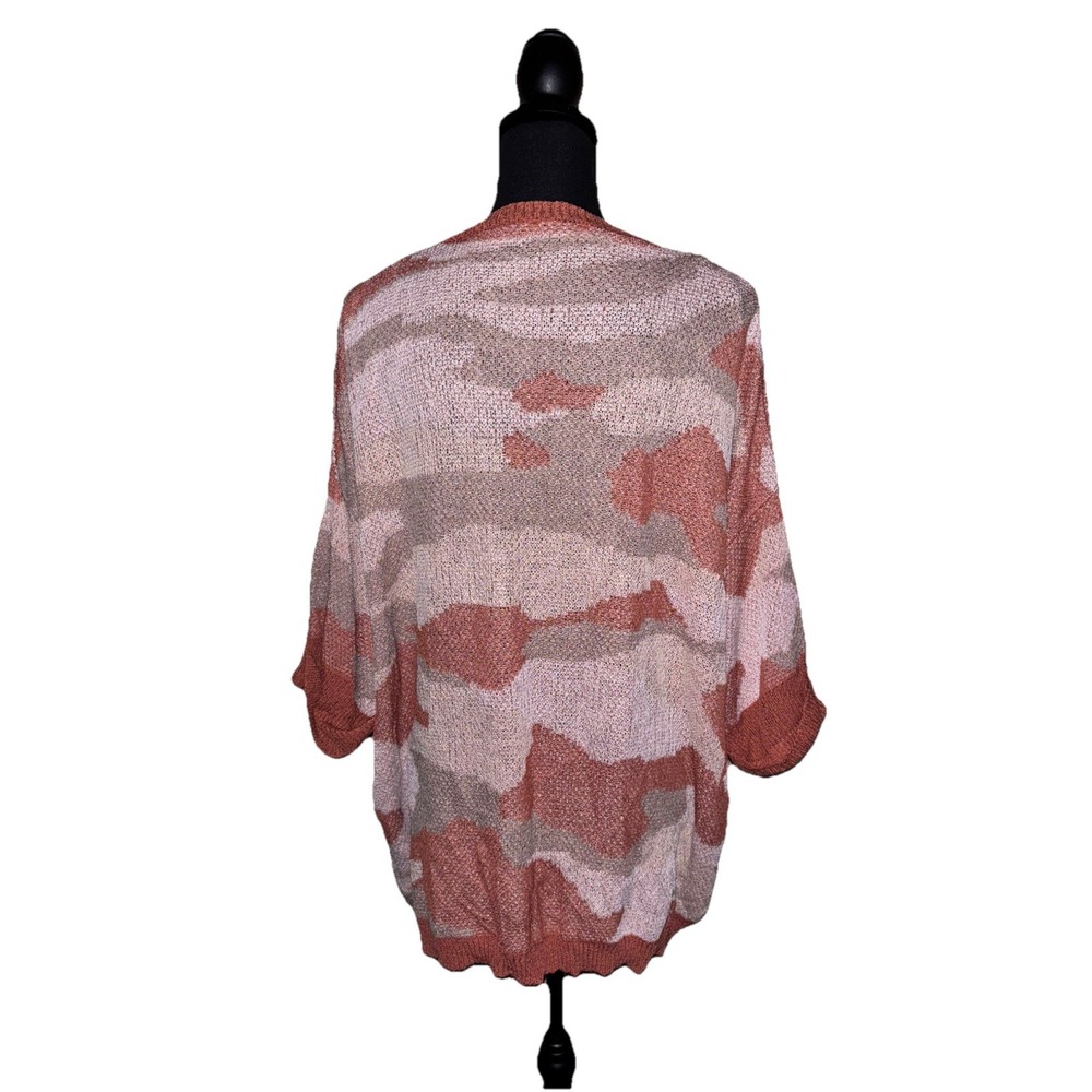 Jodifl Oversized Sweater Womens Small Orange Tan Camo Knit Pullover Tunic - Picture 3 of 3